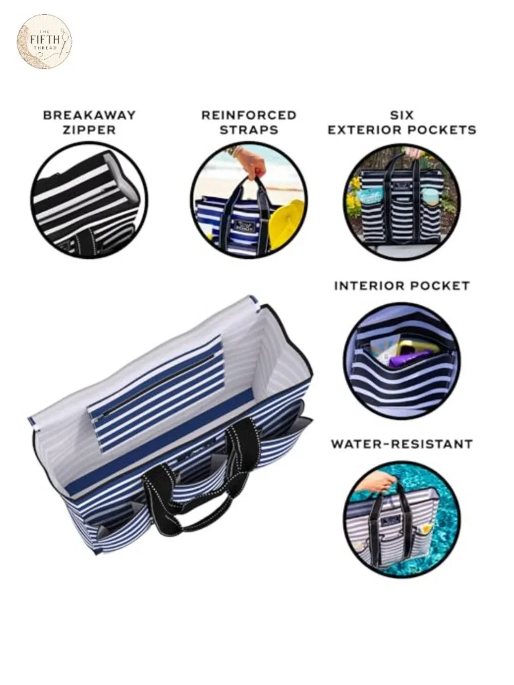 Scout Travel Tote Bag 7 Pockets Water Resistant Laptop Lunch Work Bag
